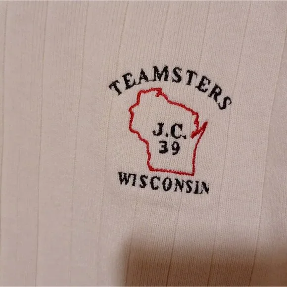 Andrew Rohan Mens TeamstersSweater Vest Size Large Black Tight Knit Embroidered - Picture 2 of 4